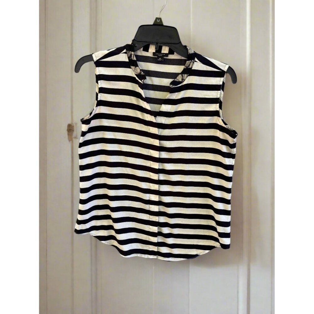 Ann Taylor Petite Sleeveless Striped Blouse‎